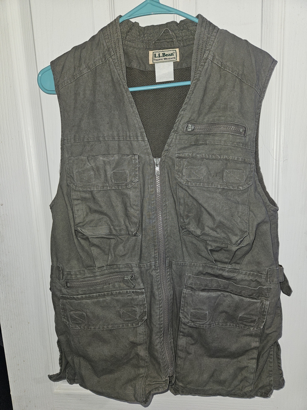 L.L. Bean Olive Green Multi-Pocket Utility Vest